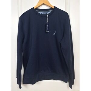 Nautica Navetch Crewneck Sweatshirt Navy Seas Blue Medium New With Tags